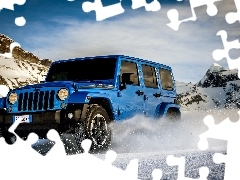 Zima, Szczyty, Jeep Wrangler, Góry