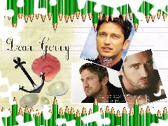 ołówek, kotwica, Gerard Butler