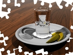sól, tequila, 3D, cytryna, Wektorowa
