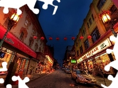 Samochody, Ulica, Chinatown, Domy