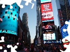 Budynki, Neony, Manhattan