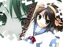 chińskie znaki, opaska na włosy, Suzumiya Haruhi No Yuuutsu