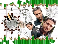 ołówek, twarz, Gerard Butler