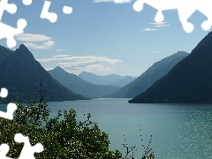 Drzewa, Góry, Lugano, Woda