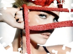 paznokcie, czarne, Charlize Theron, oczy